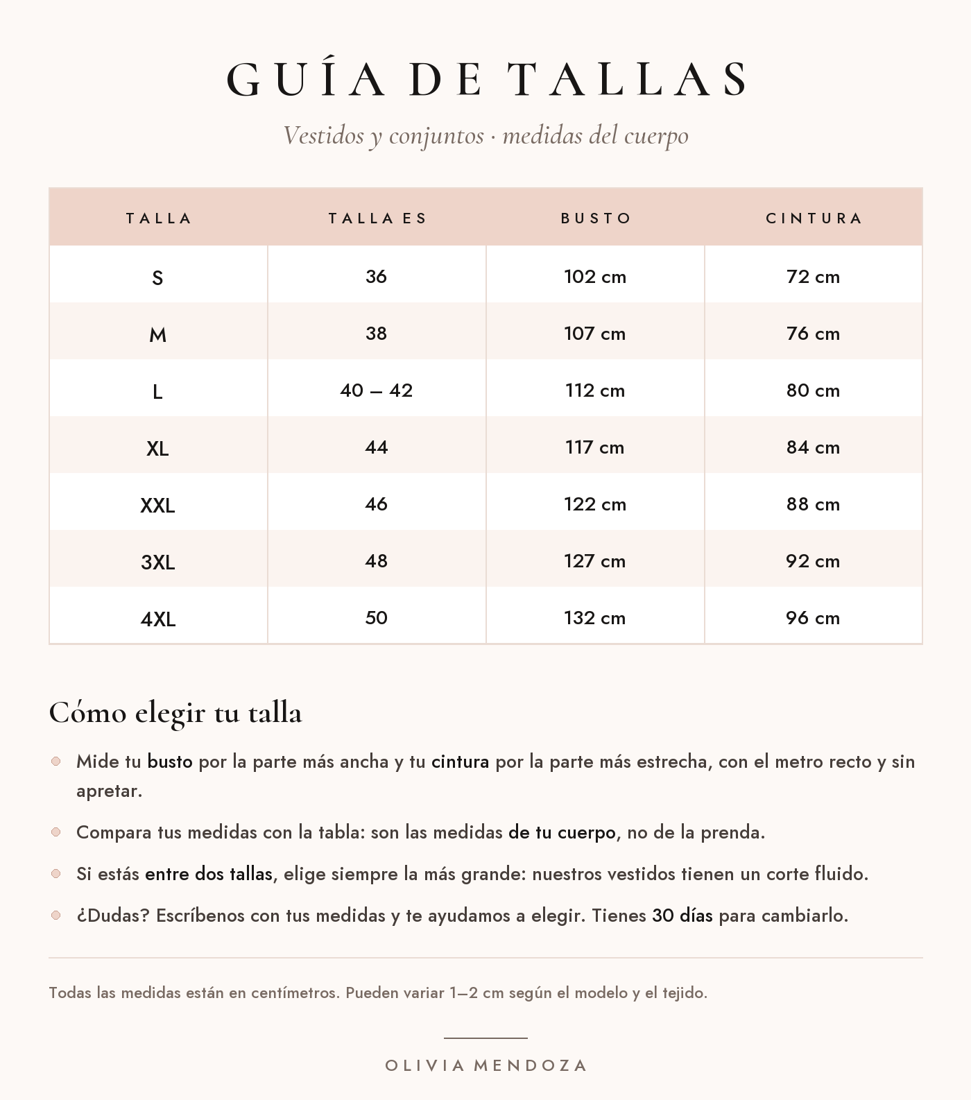 Guía de tallas: Conjunto Elvira — Top de Gasa con Flecos y Falda de Volantes Negro